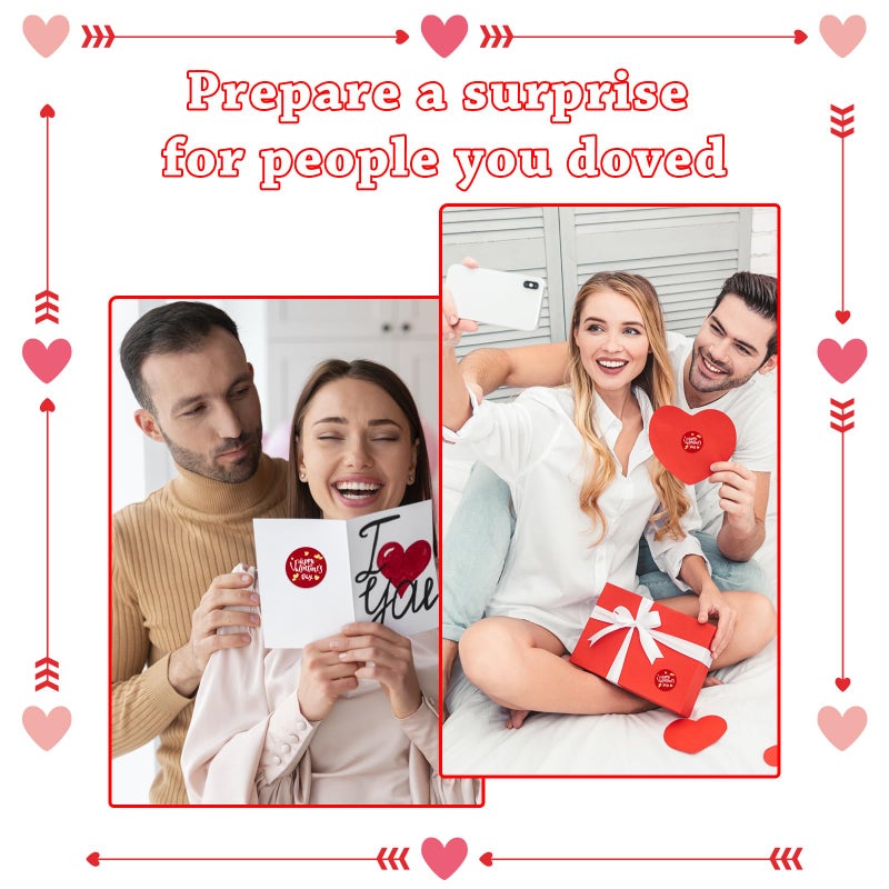 JUESMOS Happy Valentine's Day Stickers Labels Valentine's Day Gift Tags Stickers 1.5" Valentine Labels Stickers for Kids Envelopes Seal Boxes Cards Valentines Party Favor Decorations - Image 5