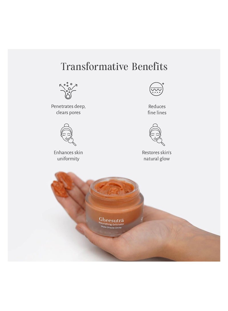 Shankara Gheesutrā Nourishing Exfoliator 50ml | Clarifying Face Scrub with Pure Ghee & Natural Herbs - Image 2