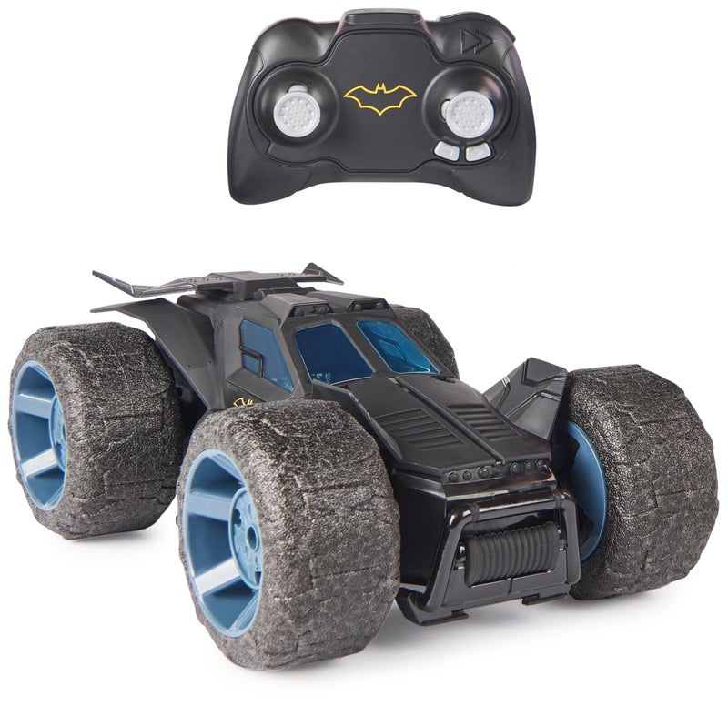 Batman DC Comics, Batman Stunt Force Batmobile, Indoor Remote Control Car, Turbo Boost & Crazy Stunts, Collectible Super Hero Kids Toys for Boys and Girls 4 and Up - Image 1