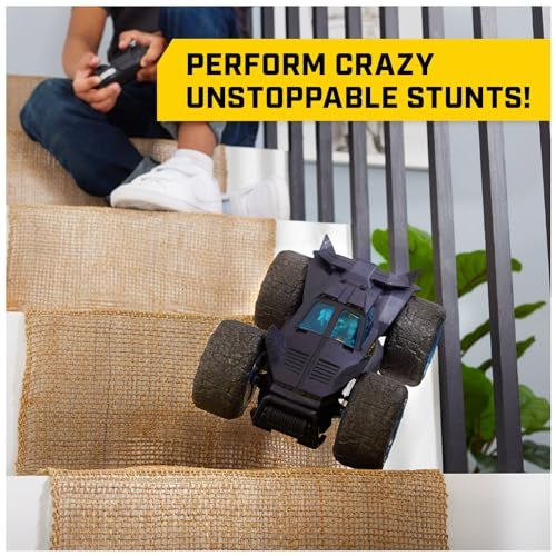 Batman DC Comics, Batman Stunt Force Batmobile, Indoor Remote Control Car, Turbo Boost & Crazy Stunts, Collectible Super Hero Kids Toys for Boys and Girls 4 and Up - Image 3