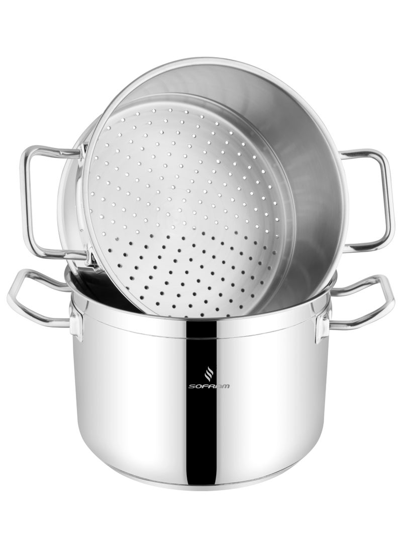 سوفرام قدر طبخ بخار سوفرام استيل تركي غطاء ستيل مقاس 18 سم - Image 2