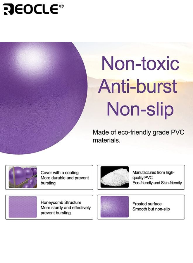 ريوكل كرة يوجا وبيلاتس صغيرة سميكة إضافية كرة تمرين استقرار قوة مركزية كرة تمرين مقاومة للانفجار بناء متين إضافي مثالية للمبتدئين المتقدمين - Image 5