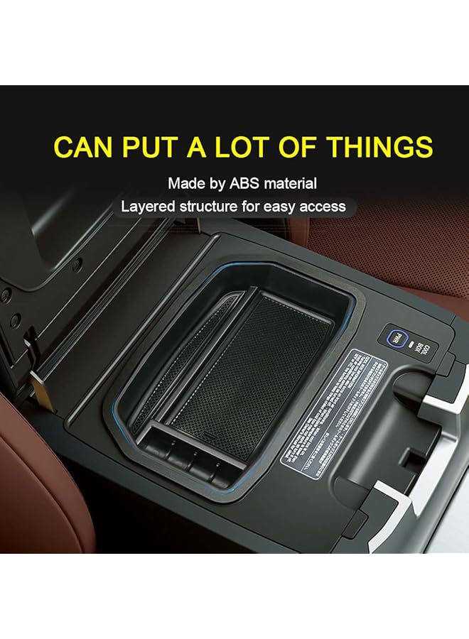 صندوق مسند الذراع في وحدة التحكم المركزية للسيارة وصندوق القفازات ودرج منظم للتخزين الثانوي متوافق مع تويوتا لاند كروزر 2008-2020 - Image 4