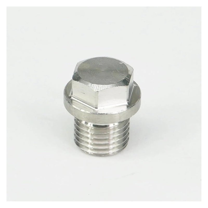M8x1mm 304 Stainless Steel Flanged Hex Head Socket Pipe Fitting Male Countersunk End - Image 2