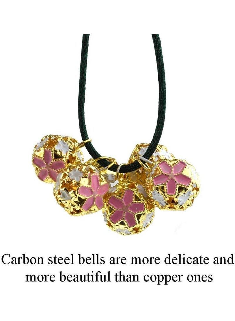 Y&D 50 Pieces Pink Jingle Bell, Carbon Steel Rust Free Mini Light Wallet Bead Bracelet Anklet Necklace Pendant Door Pet Toy Collar Gift Box Decoration  - Image 2