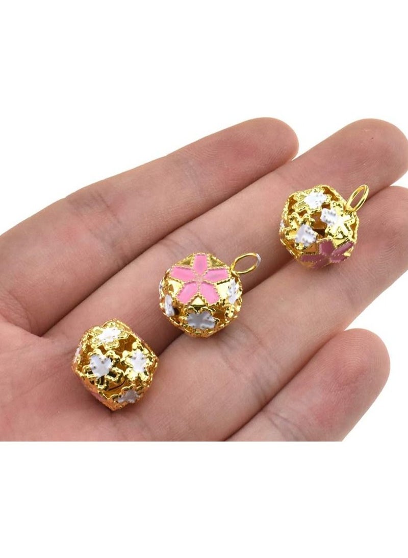 Y&D 50 Pieces Pink Jingle Bell, Carbon Steel Rust Free Mini Light Wallet Bead Bracelet Anklet Necklace Pendant Door Pet Toy Collar Gift Box Decoration  - Image 4