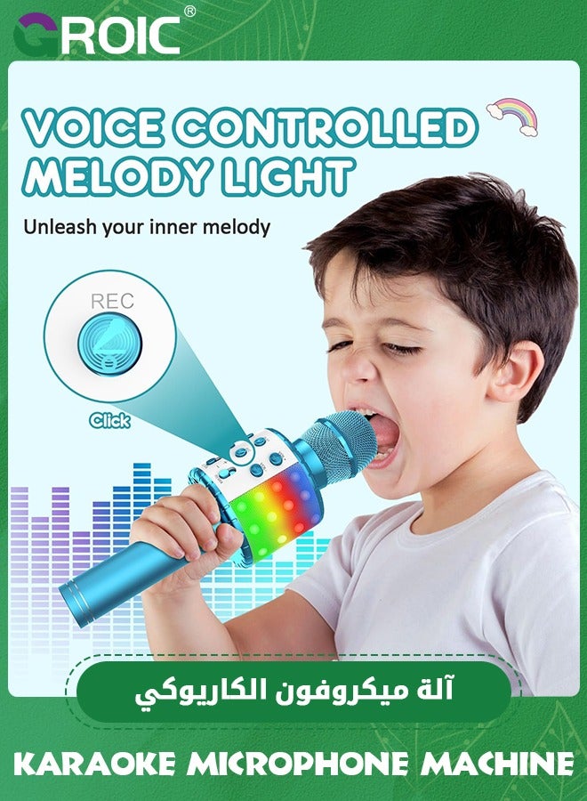 GROIC Karaoke Kids Microphone,Bluetooth Karaoke Wireless Microphone for Kids, Karaoke Microphone Machine Toy,Wireless Karaoke Machine Handheld with LED Lights,Home KTV - Image 4