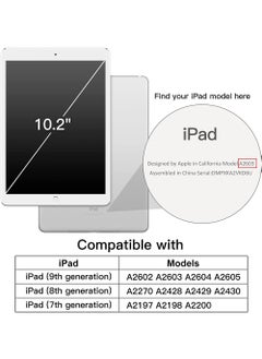 روك بو حافظة لجهاز iPad مقاس 10.2 بوصة (الجيل التاسع/الثامن/السابع 2021/2020/2019) مع حامل قلم شفاف وغطاء خلفي شفاف وحامل رفيع وغطاء لوحي مقاوم للصدمات مع خاصية الاستيقاظ/السكون التلقائي  - Image 2