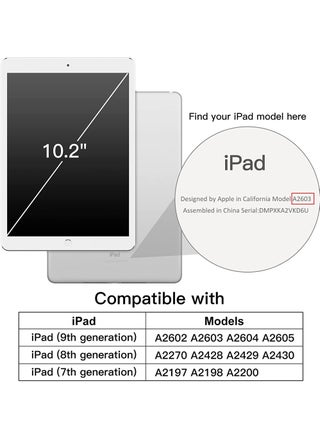 حافظة لجهاز iPad مقاس 10.2 بوصة (الجيل التاسع/الثامن/السابع 2021/2020/2019) مع حامل قلم شفاف وغطاء خلفي شفاف وحامل رفيع وغطاء لوحي مقاوم للصدمات مع خاصية الاستيقاظ/السكون التلقائي - view 2
