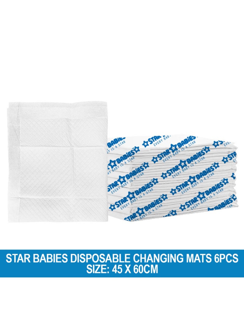 STAR BABiES Disposable Changing Mat Large 45 X 60Cm Pack Of 6 - White  - Image 2