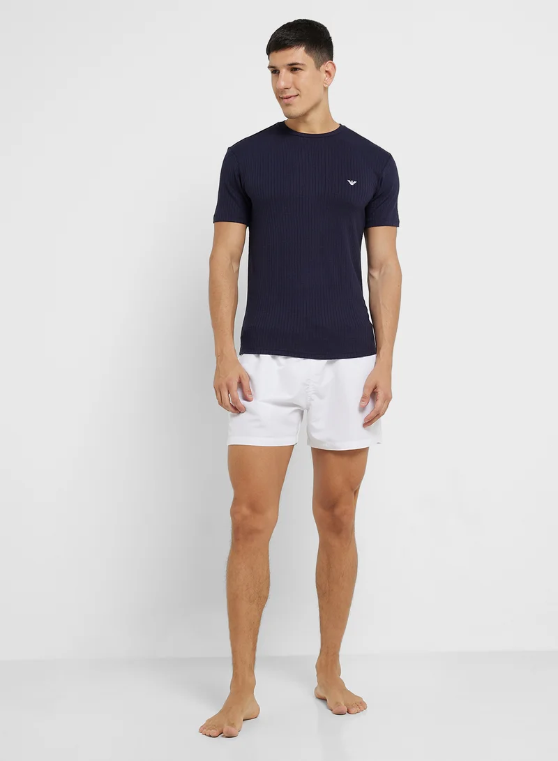 EMPORIO ARMANI Beachwear Logo Crew Neck T-Shirt