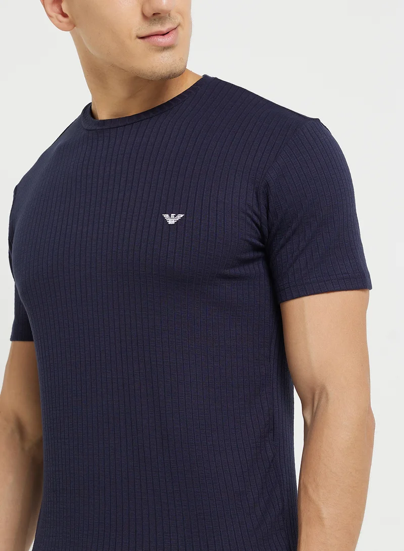 EMPORIO ARMANI Beachwear Logo Crew Neck T-Shirt