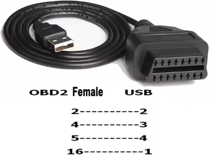 keisnoaja كابل keisnoaja OBD2 أنثوي إلى USB2.0 ذكري - Image 2