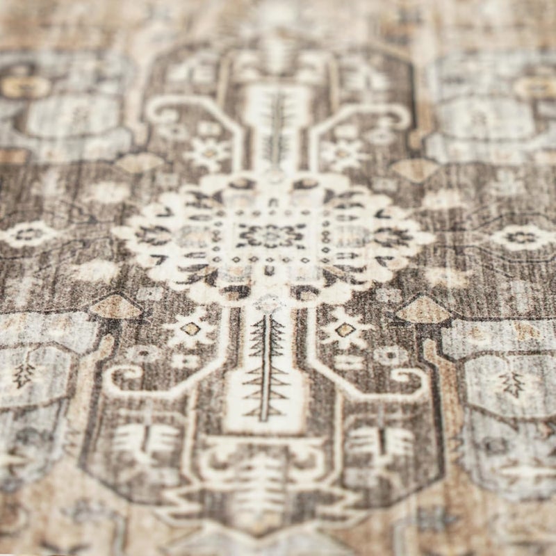 RUUGME Washable 7x9 Area Rug - Vintage Area Rugs with Non Slip Backing Stain Resistant Carpet for Bedroom Dining Room Indoor Soft Carpets Home Decor Decoration Mat 7x9 Beige - Image 5