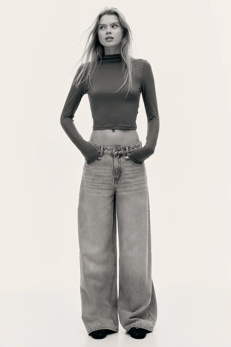 اتش اند ام بلوزة بقبة عالية