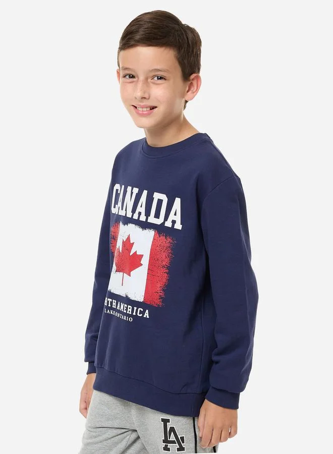 victor and jane Canada Graphic Print Round Neck Sweatshirt by Styli