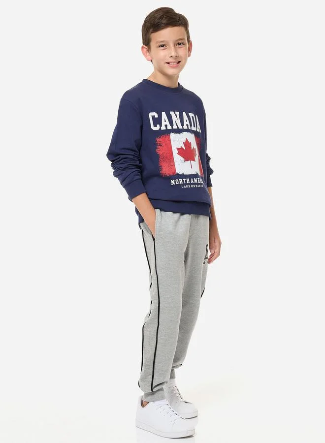 victor and jane Canada Graphic Print Round Neck Sweatshirt by Styli