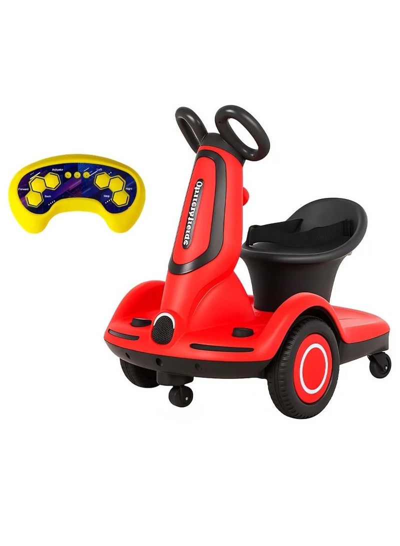 LETHA Red Electric Scooter for Kids – Three-Wheel, Dual Motor, Parental Remote Control, Music and LED Lights, Balanced and Safe for Boys and Girls - Image 1