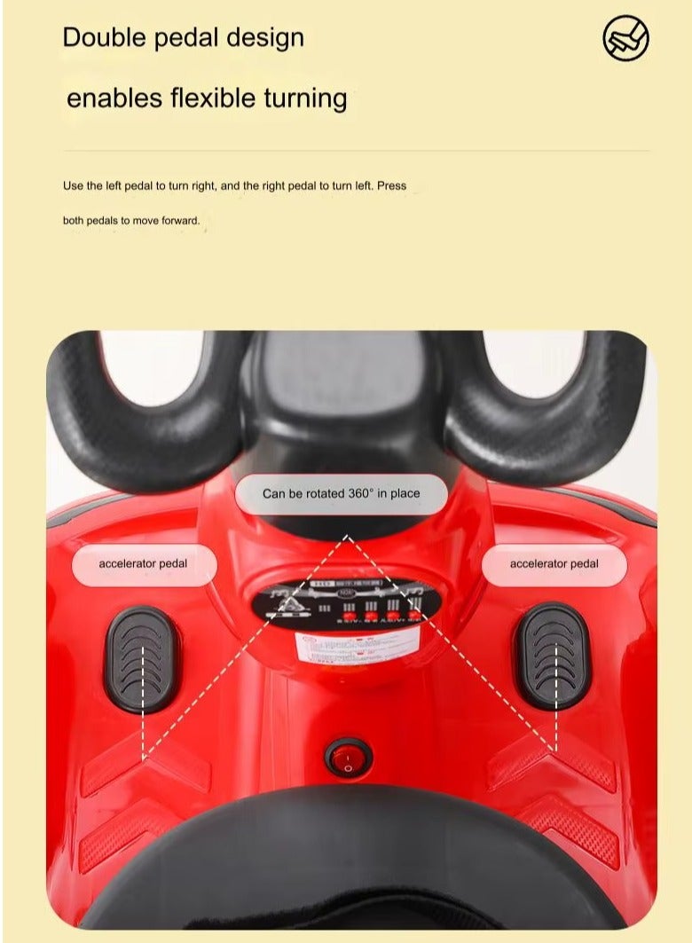 LETHA Red Electric Scooter for Kids – Three-Wheel, Dual Motor, Parental Remote Control, Music and LED Lights, Balanced and Safe for Boys and Girls - Image 3