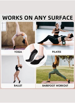 ShebSheb 3 Pairs Yoga Grip Socks For Women，Pilates Anti Slip Socks Non Slip Socks For Pilates,Yoga, Ballet, Dance  - Image 4