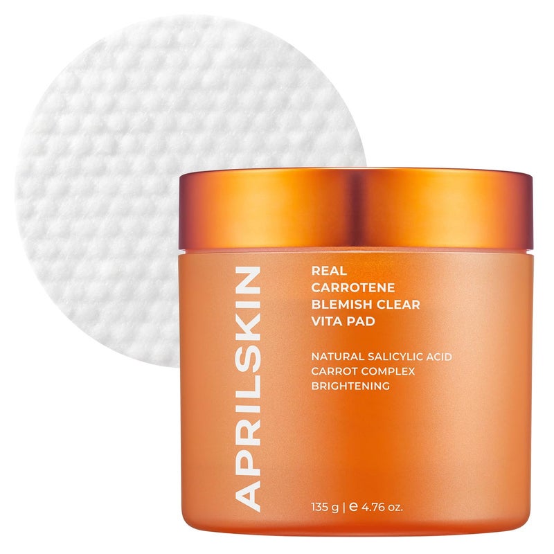 APRILSKIN Carrotene Clarifying Pads | Oily, sensitive, acne-prone skin | Vegan, Cruelty-Free, exfoliating, fights acne & pore-tightening | 60 Pads | No sulfates and Artificial Fragrance - Image 1