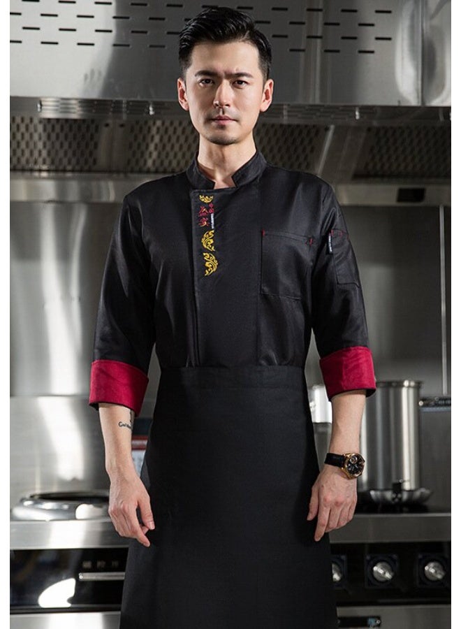 NIBEMINENT Breathable Chef Jacket Hotel Costume  Men Women Restaurant Kitchen Cook Clothes Waiter Uniform Chef Shirt - Image 1