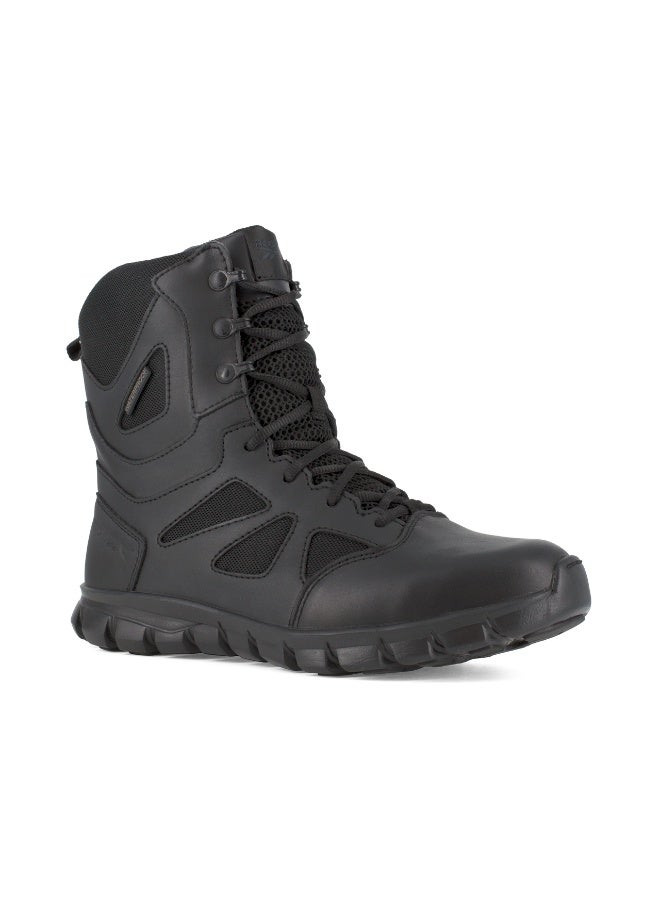 Reebok Work Sublite Cushion Tactical 8" Black Men's Waterproof Tactical Boot with Side Zipper - Image 1