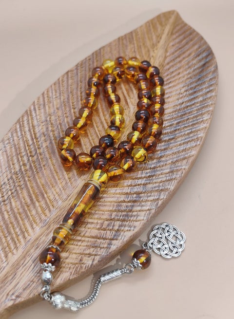 45 Men's Resin Amber Prayer Beads/Tasbih/10cm