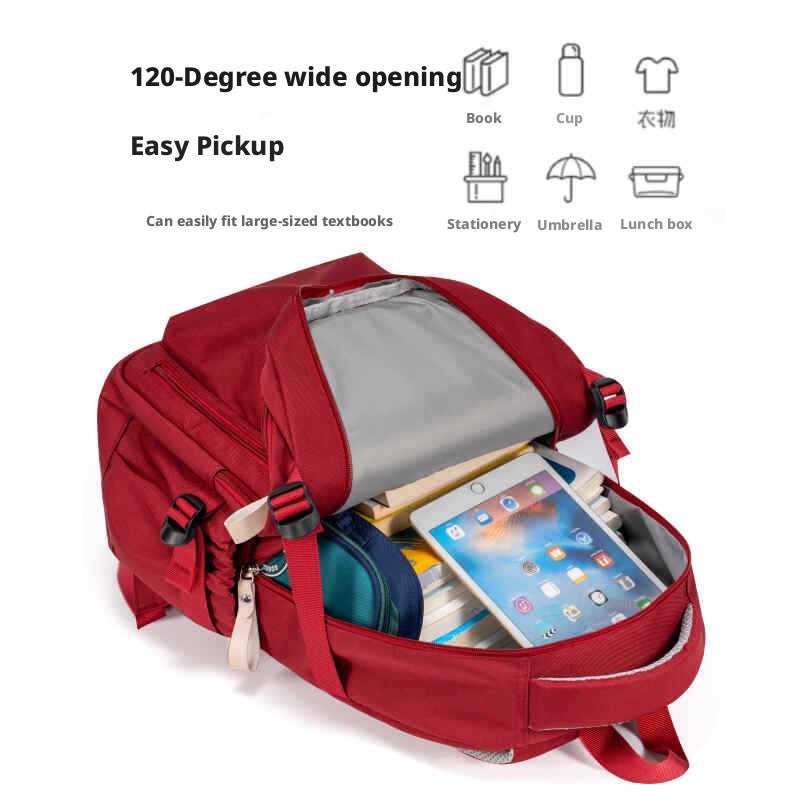 Sesame Baby 2024 Solid Color School Backpack for Boys Girls, Large Capacity - Image 4