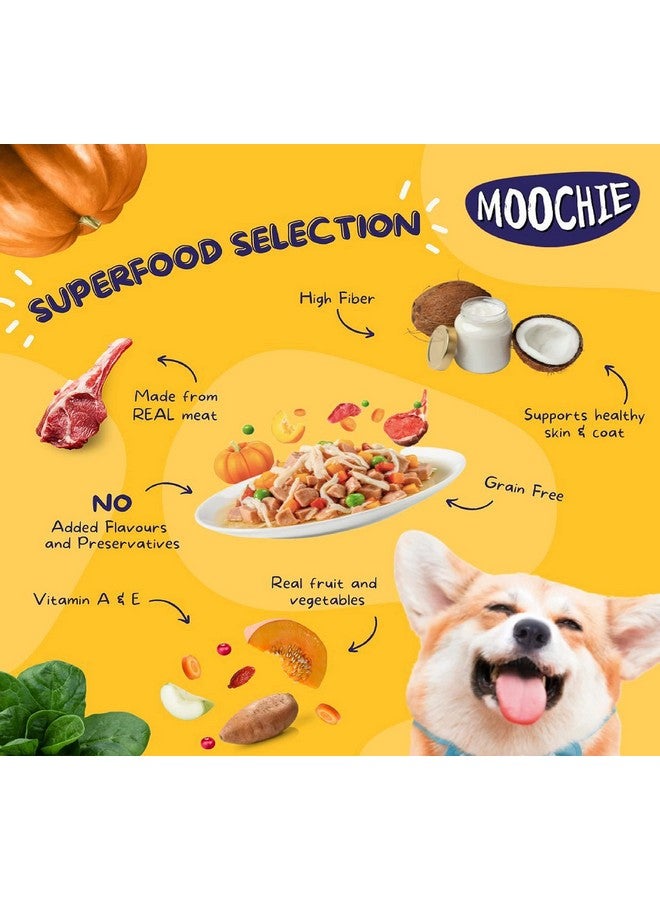 بتس إمباير طعام الكلاب الرطب من Pets Empire Moochie، وجبة جافي خالية من الحبوب، رعاية الجهاز الهضمي مع كبد الدجاج والجزر واليقطين والسبانخ، أطعمة مرق الكلاب عالية البروتين، وجبات غير نباتية للحيوانات الأليفة للكلاب، الجراء (85 جرام × 12) - Image 4