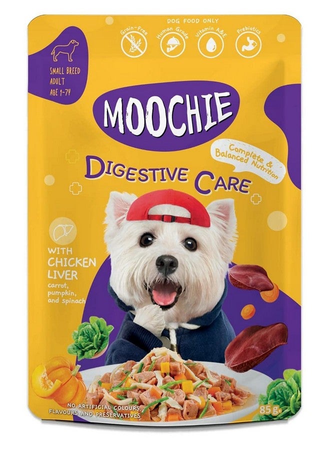 بتس إمباير طعام الكلاب الرطب من Pets Empire Moochie، وجبة جافي خالية من الحبوب، رعاية الجهاز الهضمي مع كبد الدجاج والجزر واليقطين والسبانخ، أطعمة مرق الكلاب عالية البروتين، وجبات غير نباتية للحيوانات الأليفة للكلاب، الجراء (85 جرام × 12) - Image 1