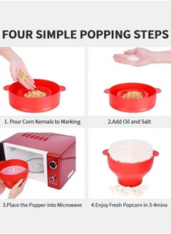 MIXDE Microwave Popcorn Popper,Popcorn Popper With Handles And Lid,Silicone Popcorn Maker,Collapsible Popcorn Bowl BPA Free And Dishwasher Safe  - Image 5