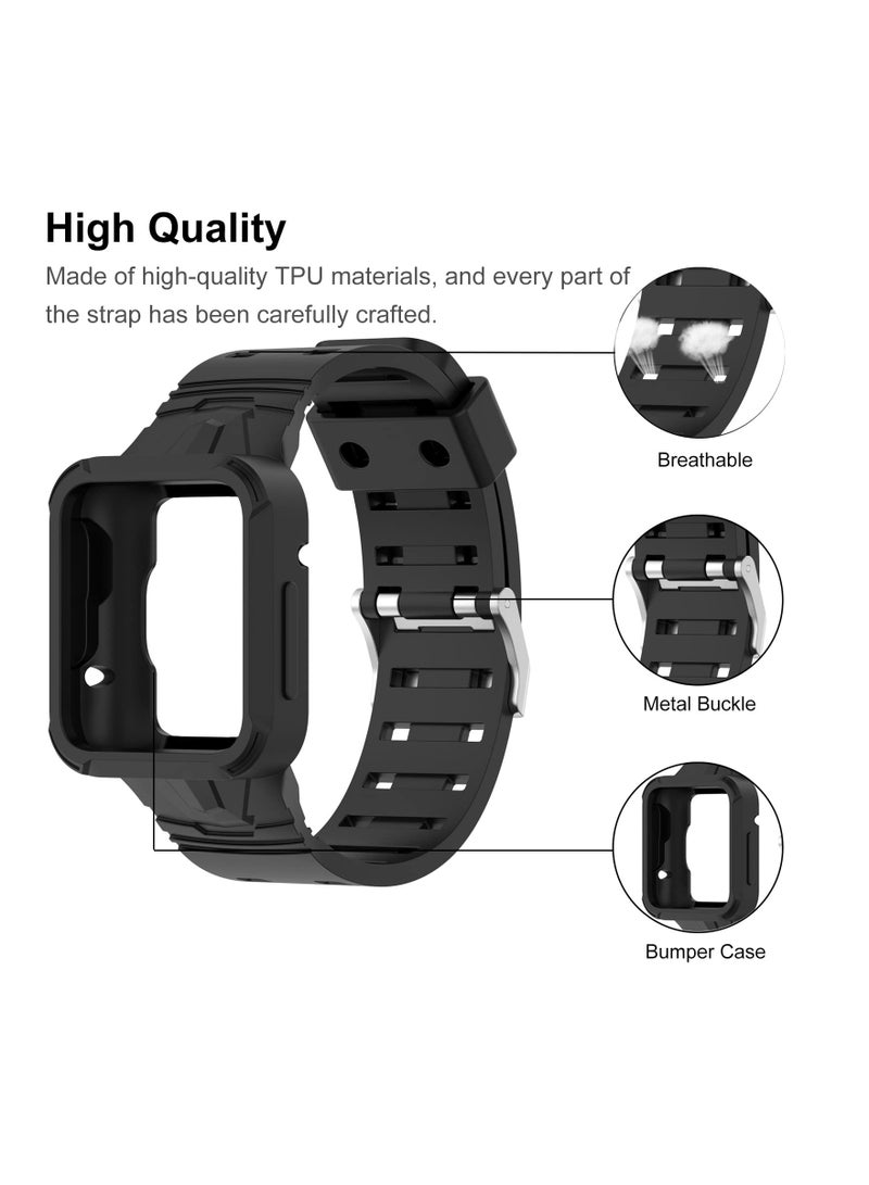 SYOSI Silicone Strap, Fit for Redmi Watch 2 Lite Silicone Strap, Compatible with Redmi watch 2/Redmi Watch 2 Lite with TPU Bumper Case, Sports Adjustable Replacement Band with Protective Case Wristband - Image 5