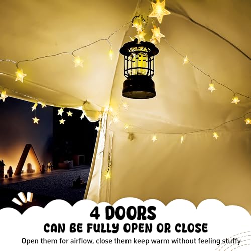 RIYDH Bed Tent Bed Canopy Breathable 100% for Adult and Kids Light Reduction Sleeping Dream Tents Indoor Portable Big Space with String Light 4 Doors Twin Full Queen King Size - Image 3