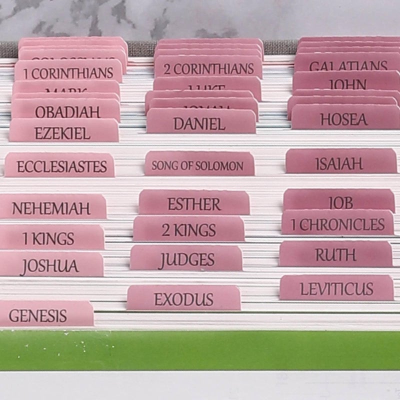 Thinkor Reposition Laminated Bible Tabs, Large Print Pink Stickers, Easy to Read & Apply Bible Tabs for Women and Man - Image 5