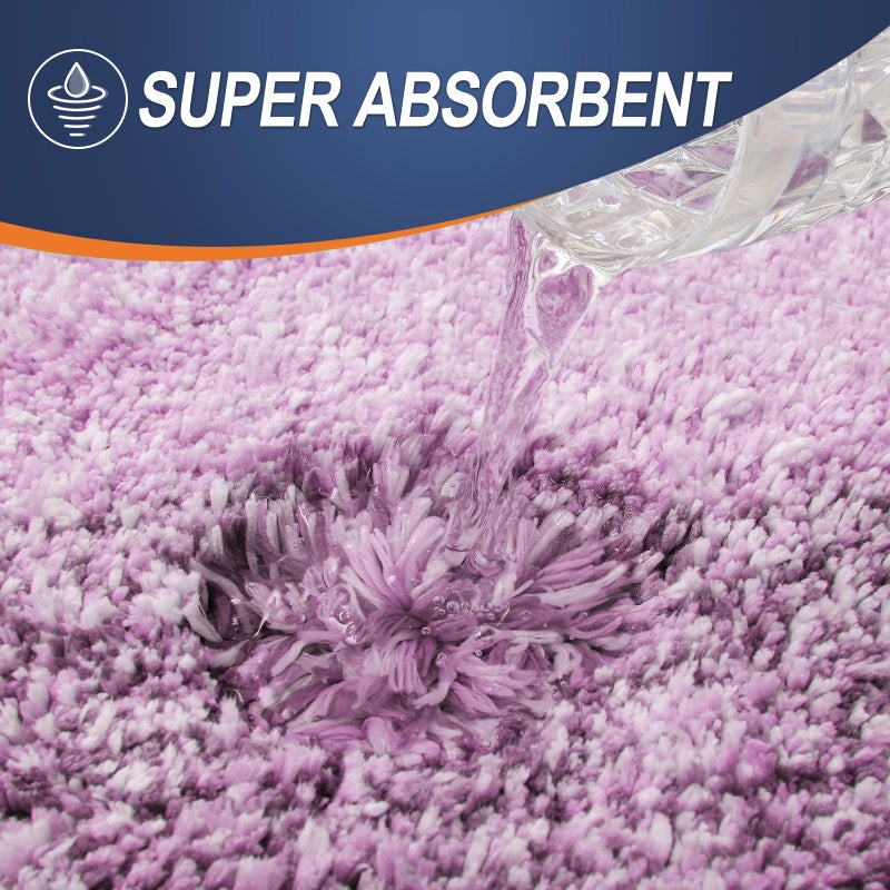 OLANLY Toilet Rugs U-Shaped 24x20  Extra Soft and Absorbent Microfiber Bathroom Rugs  Non-Slip Plush Shaggy Toilet Bath Mat  Machine Wash Dry  Contour Bath Rugs for Toilet Base  Pinkish-Purple - Image 4