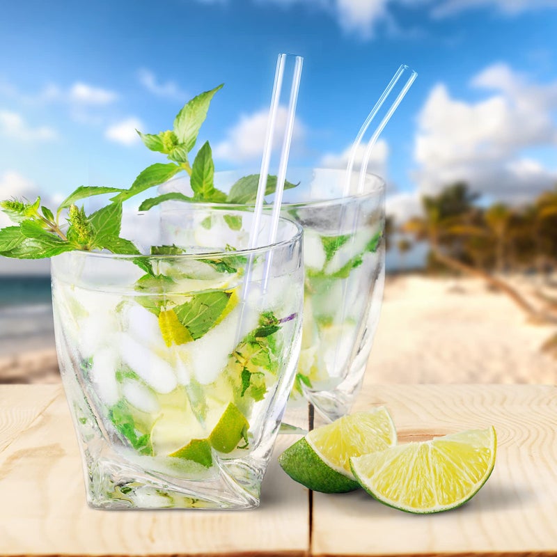 Antner 12 Pack Reusable Glass Straw  8.5 "" X 10Mm Straight Clear Glass Drinking Straws For Hot & Cold Drinks  2 Cleaning Brushes Included - Image 5