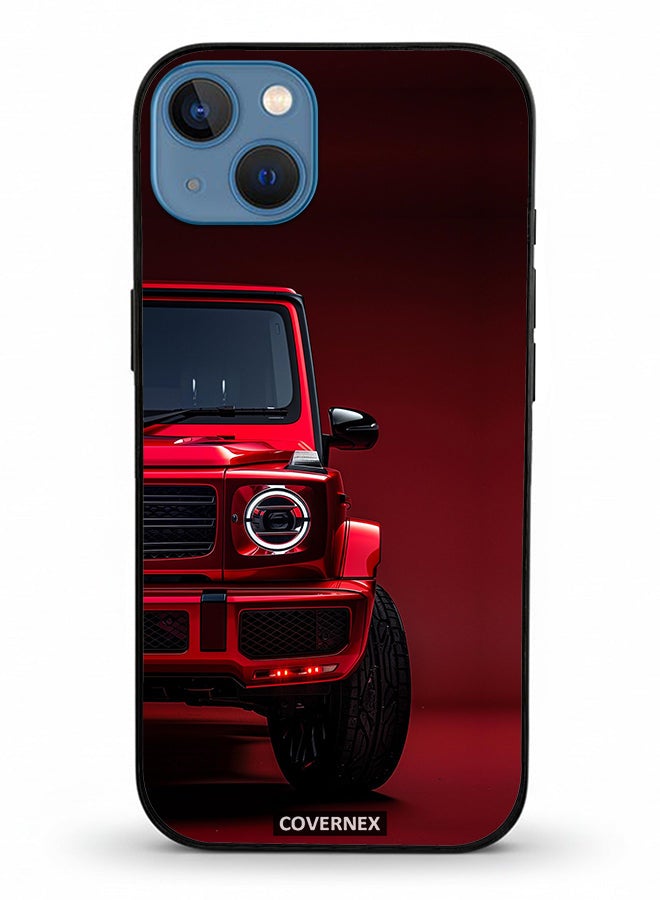 Covernex Apple iPhone 13 Protective Case Cover Printed Featuring Crimson Luxury SUV - Image 2