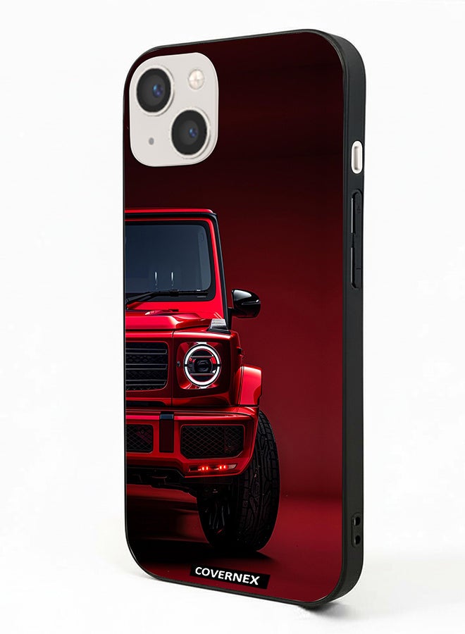 Covernex Apple iPhone 13 Protective Case Cover Printed Featuring Crimson Luxury SUV - Image 1