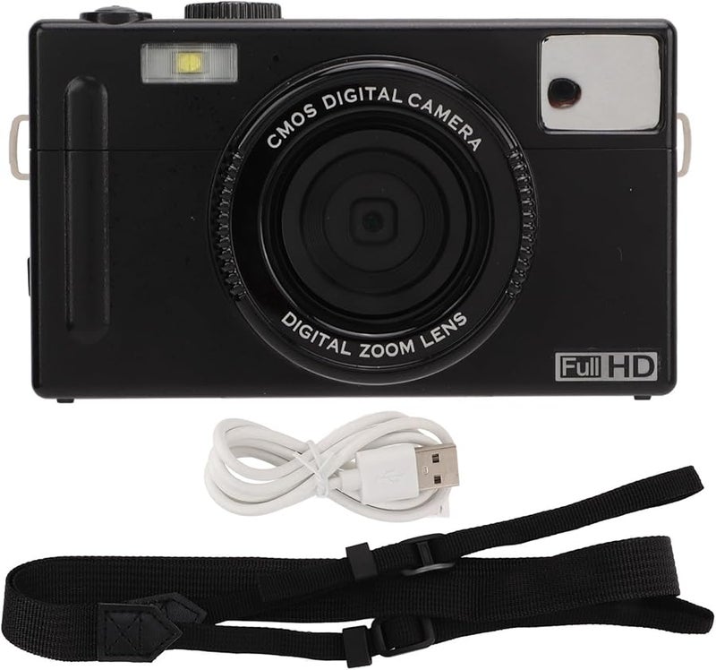 Black 1080P FHD Mirrorless Camera 48MP 16X Zoom 3 Inch LCD Portable Vlogging - Image 1