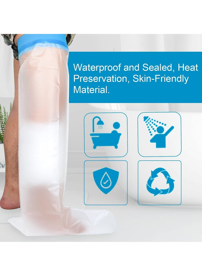 Water Proof Leg Cast Cover for Shower, TPU Watertight Foot Protector, Adult Leg Cast Covers, Protection to Wounds, Keeps Cast and Bandage Dry, Reusable with Watertight Seal - Image 2