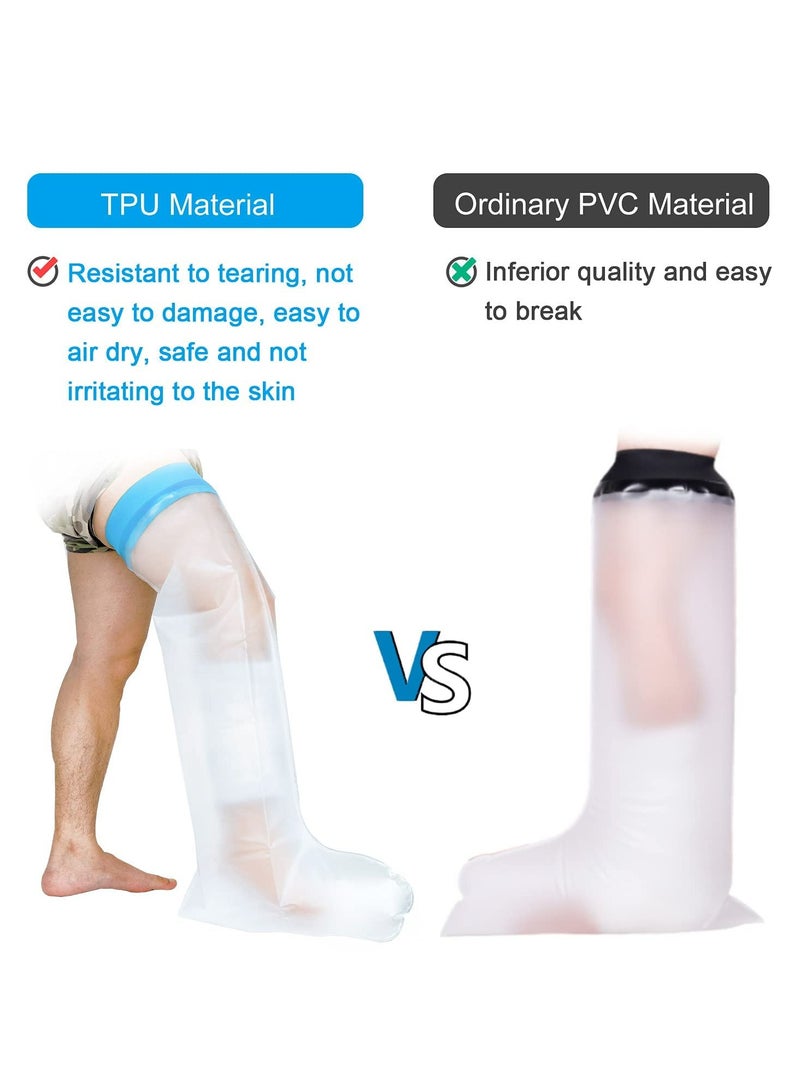 Water Proof Leg Cast Cover for Shower, TPU Watertight Foot Protector, Adult Leg Cast Covers, Protection to Wounds, Keeps Cast and Bandage Dry, Reusable with Watertight Seal - Image 3