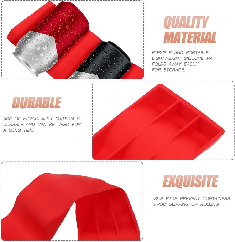 GALPADA Creative Red Silicone Wine Bottle Holder Folding Stackable Rack for Refrigerator Organizer Anti-Skid Multipurpose Mat for Home Bar Party Storage Holds Up to Bottles - Image 5