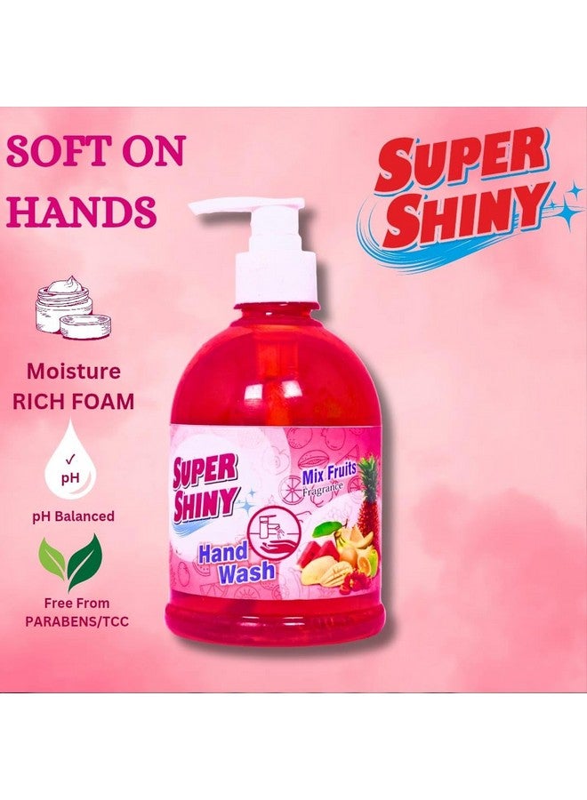 Super Shiny Hand Wash Pump (Pack Of - 300ml each) Hands Moisturizing For Soft and Clean Hands Germs Protect | Advanced Disinfection Formula | pH Balanced Pack Of 2 (7) - Image 2