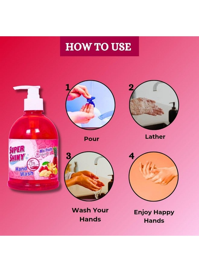 Super Shiny Hand Wash Pump (Pack Of - 300ml each) Hands Moisturizing For Soft and Clean Hands Germs Protect | Advanced Disinfection Formula | pH Balanced Pack Of 2 (7) - Image 3