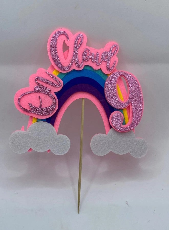 BEOXAGAR On Cloud 9 Cake Topper - 9th Birthday Party Decor, Cake Topper for Girls - Image 3