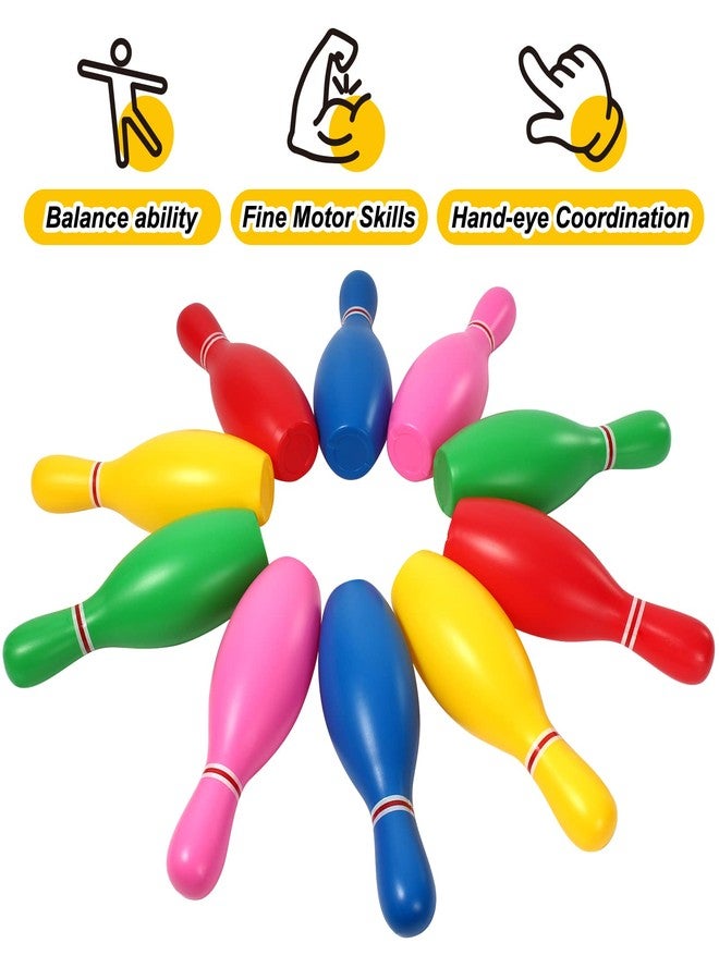 Liberry Kids Bowling Set, 10 Plastic Toy Bowling Pins & 2 Balls, Toddler Indoor Outdoor Sports Games, Educational Birthday Gifts for Boys Girls Ages 2 3 4 5 (Multicolor) - Image 5
