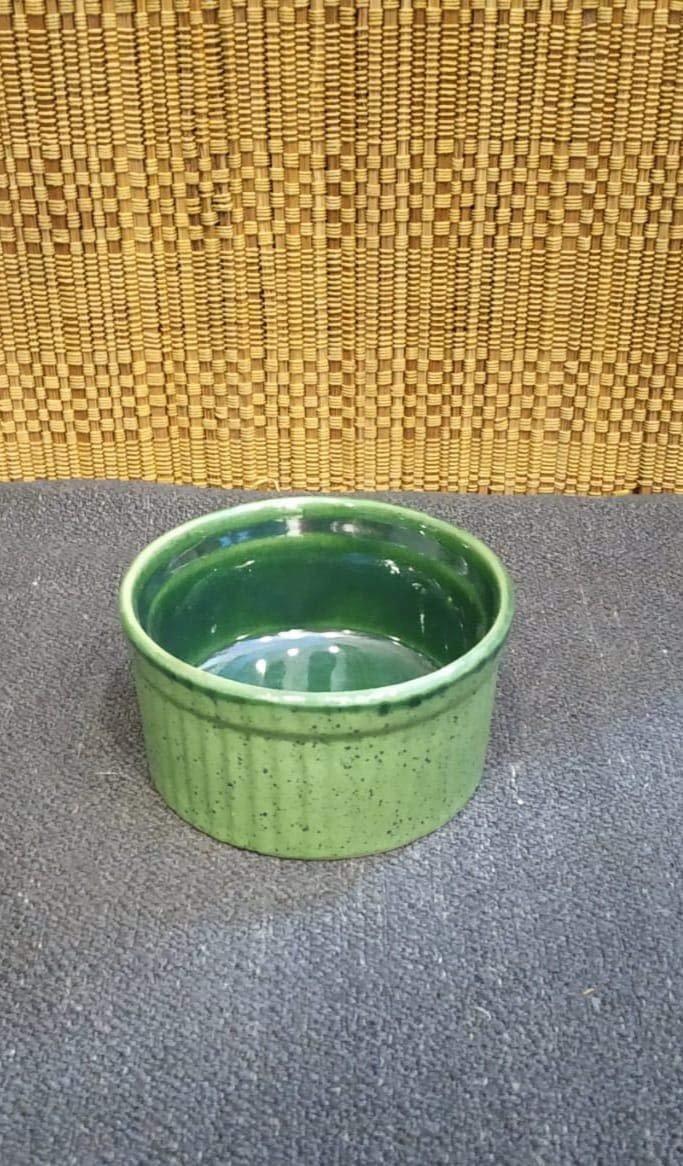 Caffeine Ceramic Handmade green crackle Ramkins Dessert Bowl (Set of 2) - Image 2
