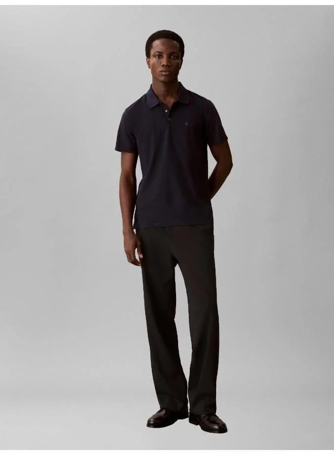 Calvin Klein Dark Sapphire Slim Fit Short Sleeve Polo for Men | Best Price UAE