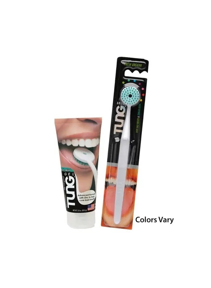 Tung Tong Tongue Cleaner Paste with Zinc and Refreshing Mint 85g + Tong Tongue Cleaner Brush Random Color - Image 1